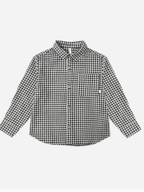 Rylee + Cru Collared Long Sleeve Shirt - Black Gingham 18-24 Months